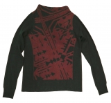 schwarz-roter Intarsienpullover von yourConcept by golléhaug